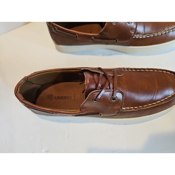 Livergy BROWN LACE-UP Boat Shoes Men Size 10 EUC - Picture 4 of 10